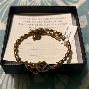 Alex and Ani Vintage 66 Heart Wrap Gold Bracelet